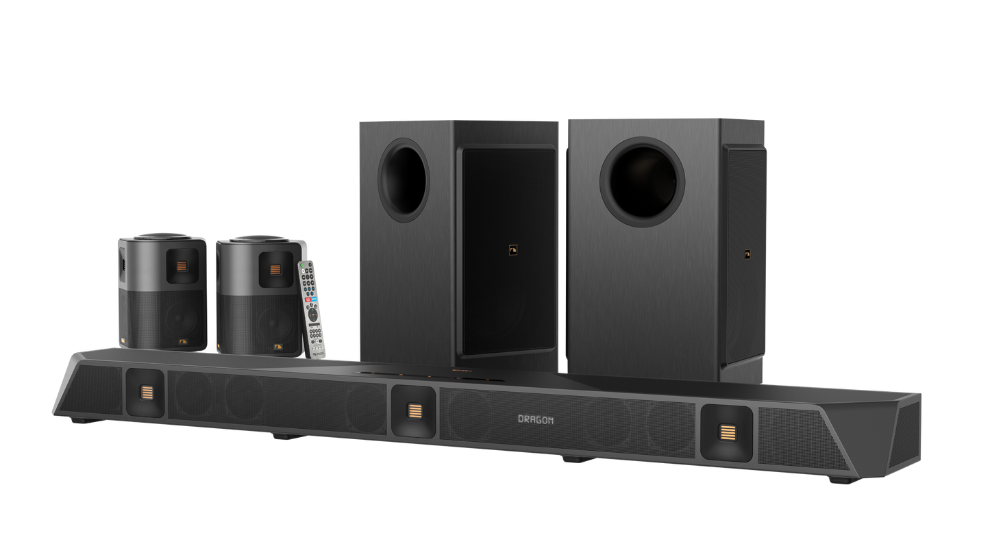 Nakamichi DRAGON Home Surround Sound System (With Dual-Opposing 8" Subs)