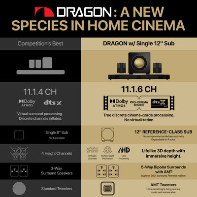 Nakamichi DRAGON Home Surround Sound System (With Single 12" Sub)