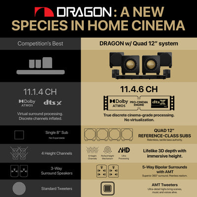 Nakamichi DRAGON Home Surround Sound System (With Quad 12" Subs)