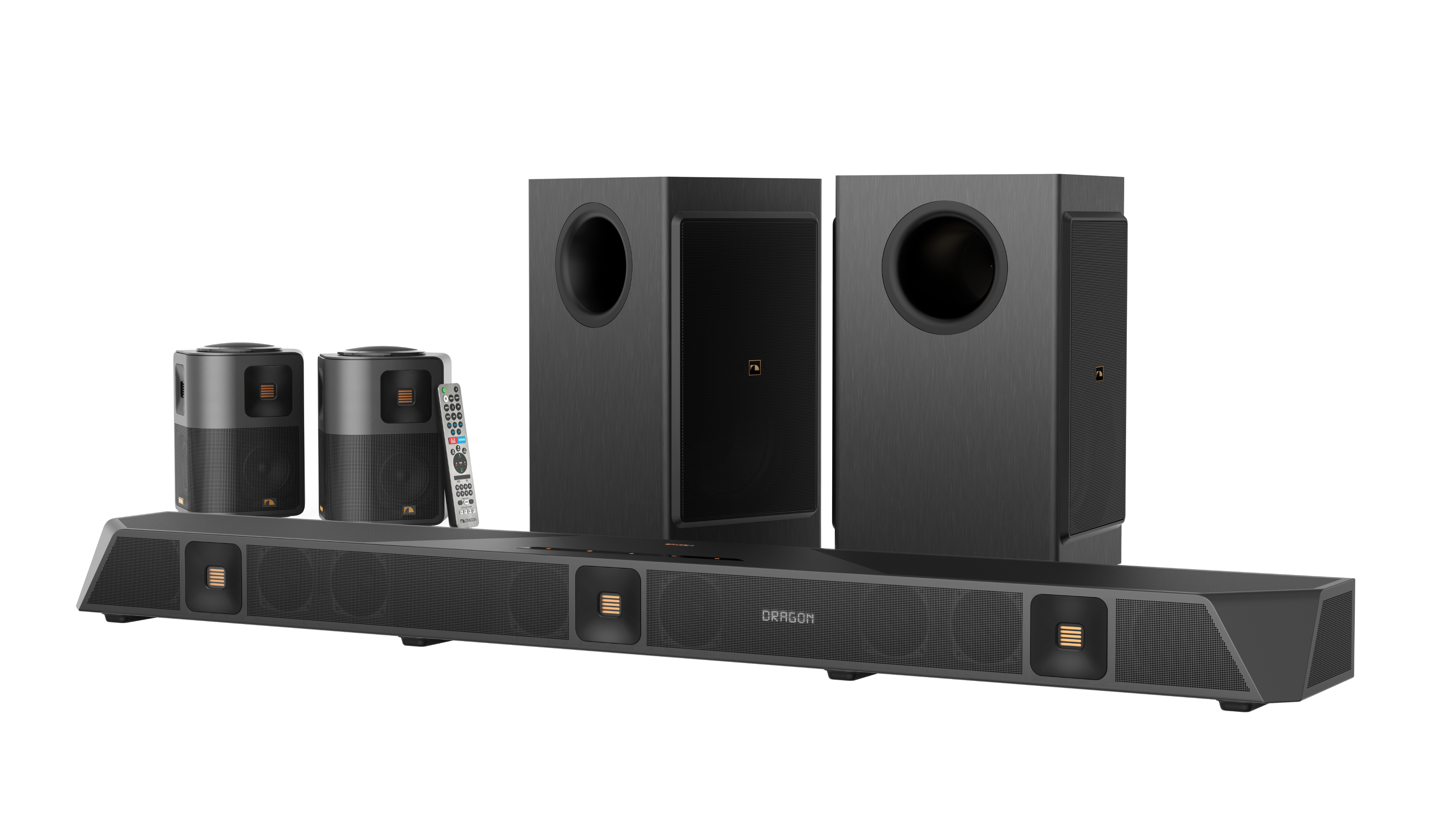 Nakamichi DRAGON Home Surround Sound System (With Dual-Opposing 8" Subs)