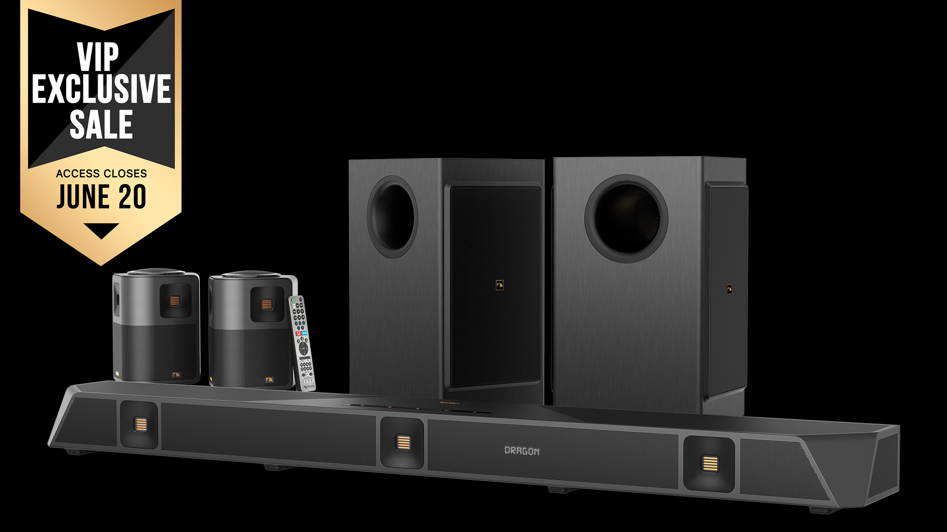 Nakamichi DRAGON Surround Sound System (With Dual-Opposing 8" Subs)