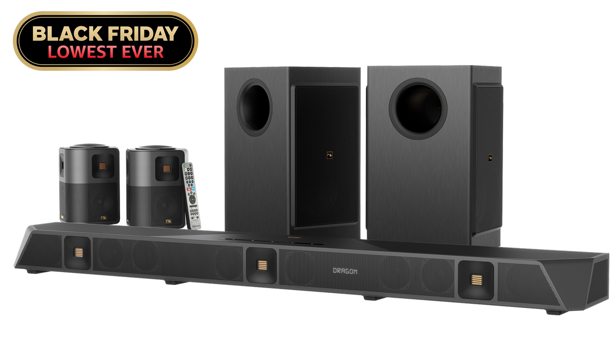 Nakamichi DRAGON Home Surround Sound System (With Dual-Opposing 8" Subs), Black Friday